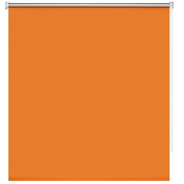 Рулонная штора для кухни Миниролл Блэкаут Плайн (оранжевый) - ширина 50 см.