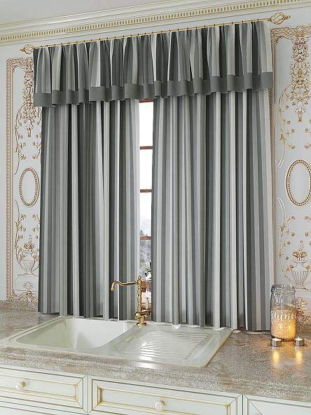 Комплект штор для кухни Бринзит (серый) - фото 3