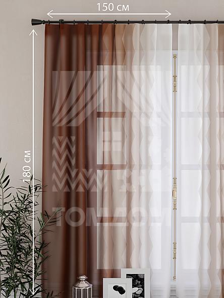 Тюль для кухни Геолин (коричневый) - фото 2