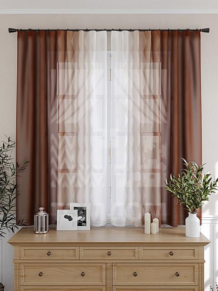 Тюль для кухни Геолин (коричневый) - фото 4