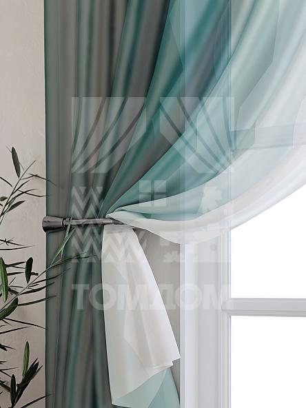 Тюль для кухни Геолин (бирюзовый) - фото 3