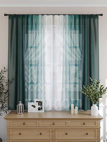 Тюль для кухни Геолин (бирюзовый) - фото 4