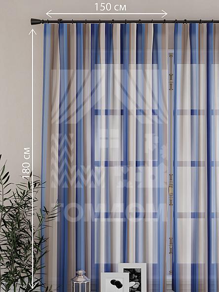 Тюль для кухни Тарнис (синий) - фото 2