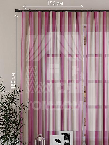 Тюль для кухни Тарнис (розовый) - фото 2