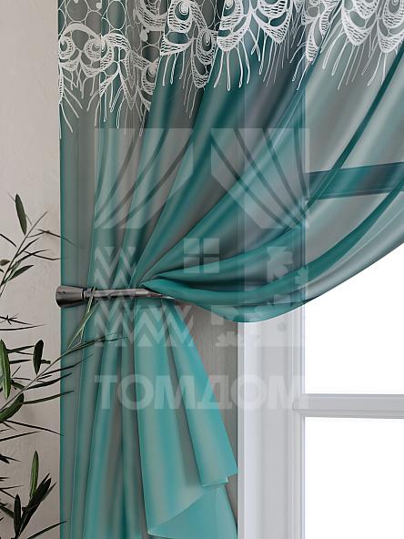 Тюль для кухни Филлис (бирюзовый) - фото 3