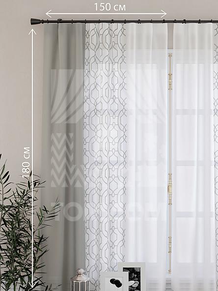 Тюль для кухни Юинг (серый) - фото 4