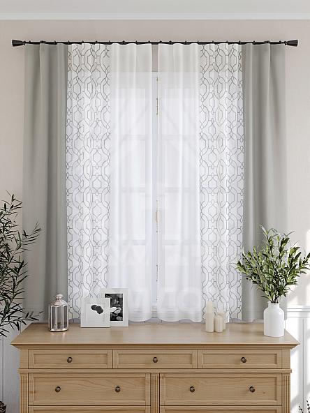 Тюль для кухни Юинг (серый) - фото 5