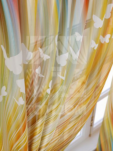 Тюль для кухни Силвин (оранжевый) - фото 5