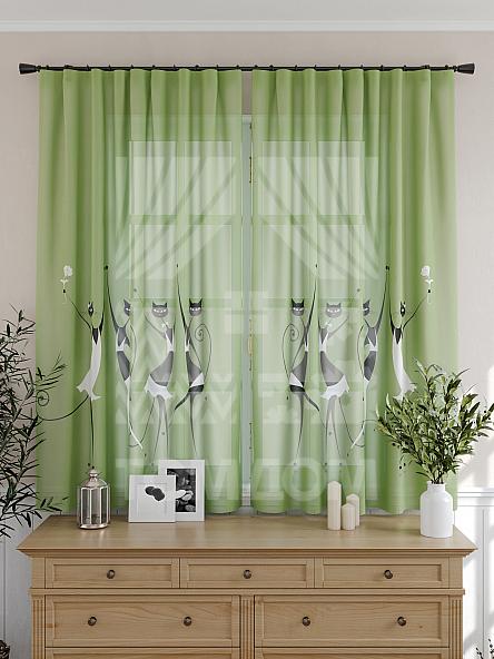Тюль для кухни Армсти (зеленый) - фото 5