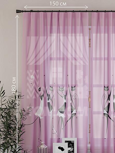 Тюль для кухни Армсти (розовый) - фото 4