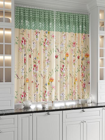 Комплект штор для кухни Гленди (бежевый) - фото 2