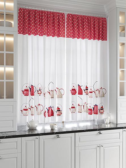 Комплект штор для кухни Калтис (красный) - фото 2