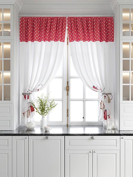 Комплект штор для кухни Калтис (красный) - фото 5