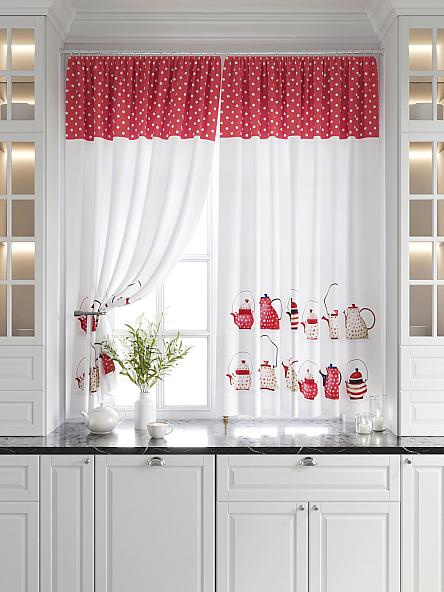 Комплект штор для кухни Калтис (красный) - фото 6