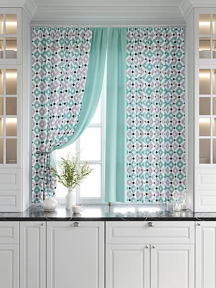 Комплект штор для кухни Ронброс (бирюза) - фото 6