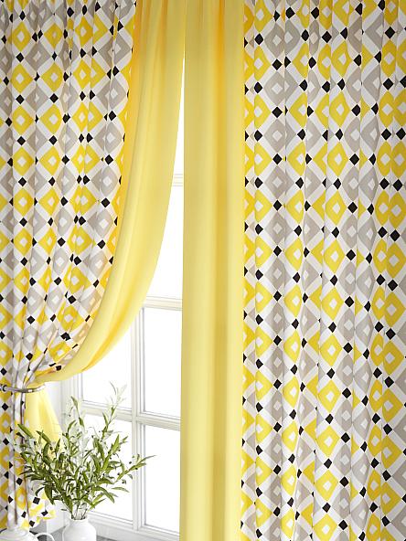 Комплект штор для кухни Ронброс (желтый) - фото 3