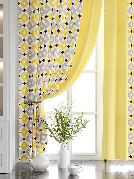 Комплект штор для кухни Ронброс (желтый) - фото 4