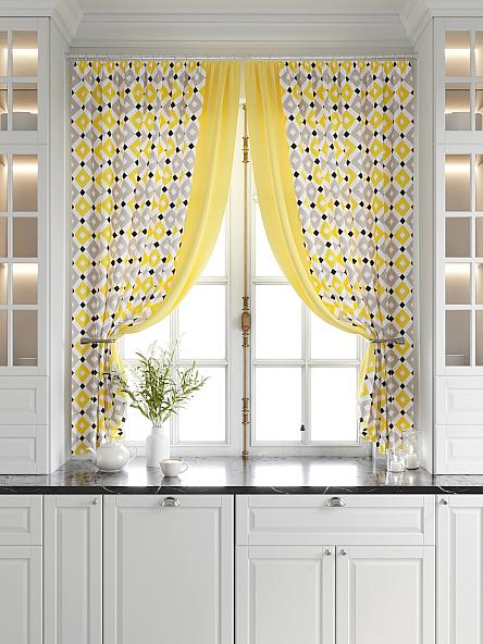 Комплект штор для кухни Ронброс (желтый) - фото 5