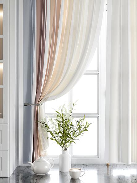 Комплект штор для кухни Палетт (кофе и ваниль) - фото 4