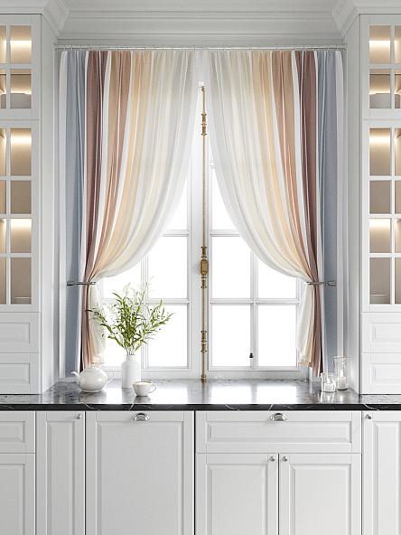 Комплект штор для кухни Палетт (кофе и ваниль) - фото 5