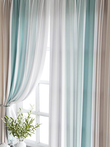 Комплект штор для кухни Палетт (бежево-мятный) - фото 3