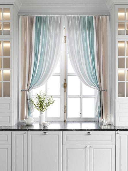 Комплект штор для кухни Палетт (бежево-мятный) - фото 5