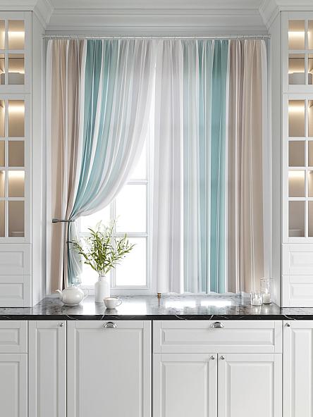 Комплект штор для кухни Палетт (бежево-мятный) - фото 6