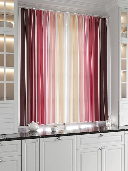 Комплект штор для кухни Палетт (ягодный) - фото 2