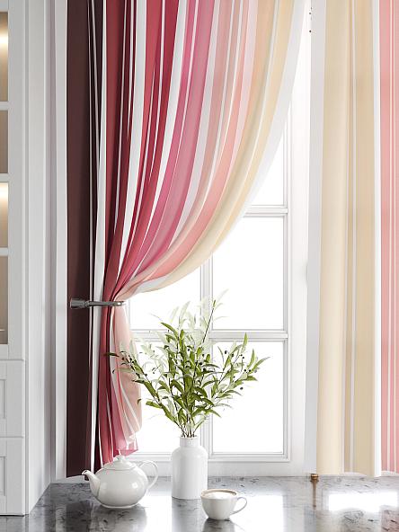 Комплект штор для кухни Палетт (ягодный) - фото 4