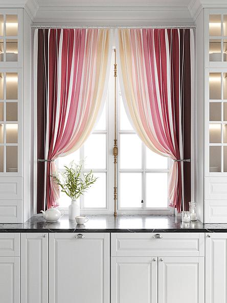 Комплект штор для кухни Палетт (ягодный) - фото 5