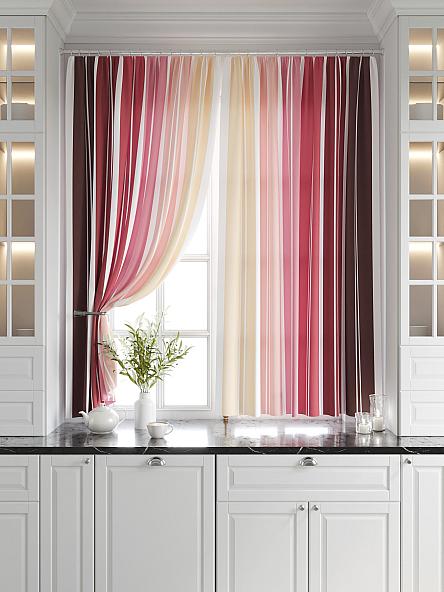 Комплект штор для кухни Палетт (ягодный) - фото 6