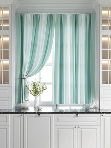 Комплект штор для кухни Игниол (зеленый) - фото 6