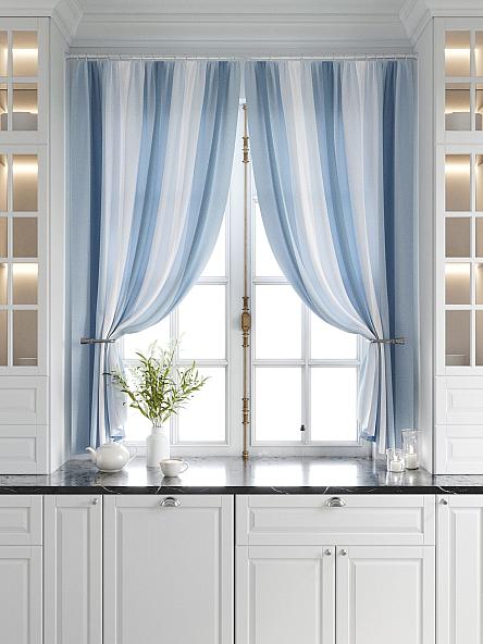 Комплект штор для кухни Игниол (синий) - фото 5