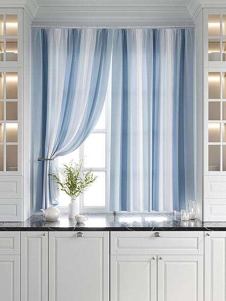 Комплект штор для кухни Игниол (синий) - фото 6