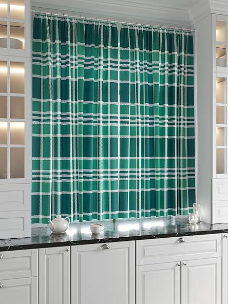 Комплект штор для кухни Ронкос (изумруд) - фото 2