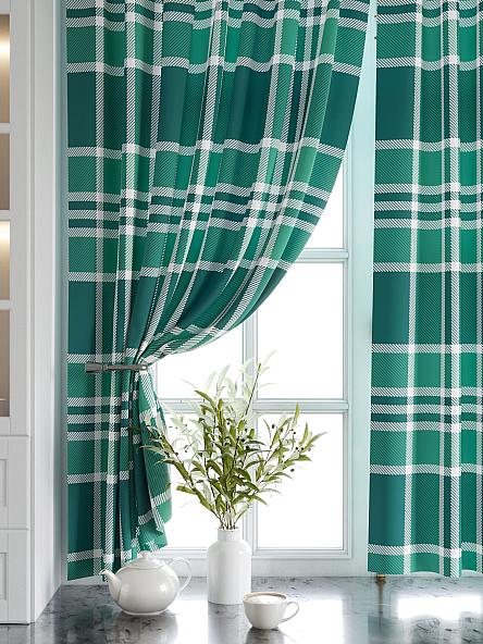 Комплект штор для кухни Ронкос (изумруд) - фото 4