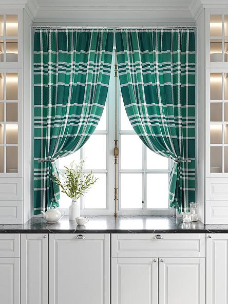Комплект штор для кухни Ронкос (изумруд) - фото 5