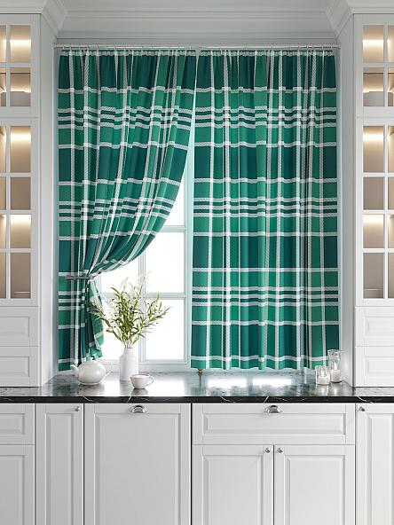 Комплект штор для кухни Ронкос (изумруд) - фото 6