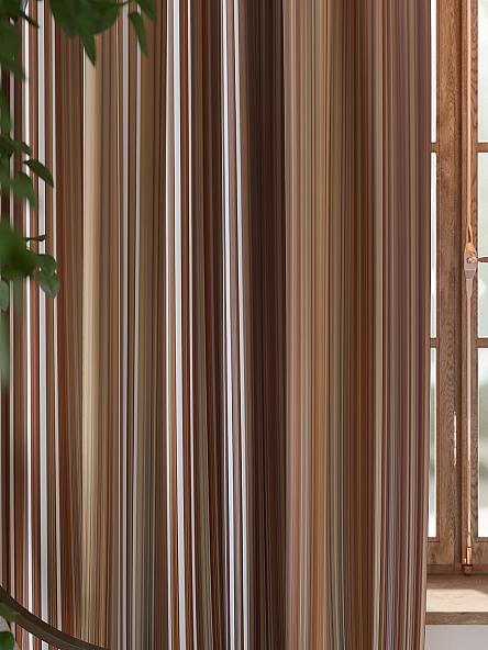 Комплект штор Гилброн (коричневый). Подшит: 290 см - фото 2