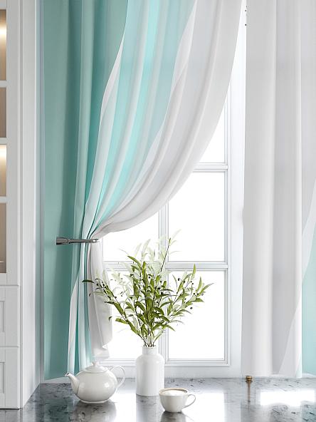 Комплект штор для кухни Эмлиор (мятный) - фото 4