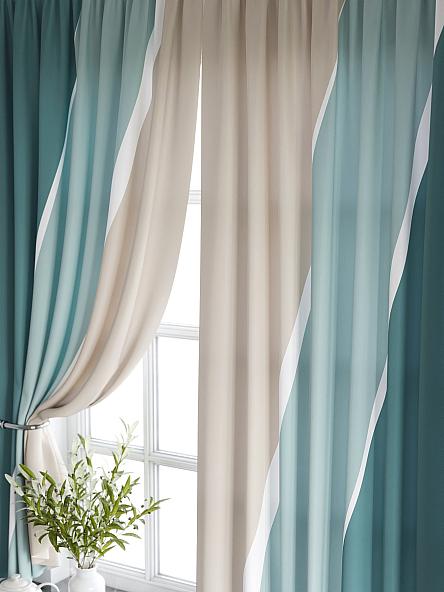 Комплект штор для кухни Эмлиор (бирюзовый) - фото 3