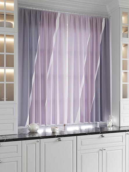 Комплект штор для кухни Эмлиор (дымчато-сиреневый) - фото 2