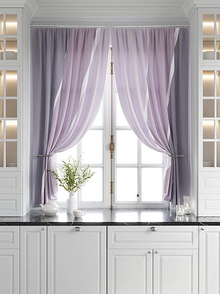 Комплект штор для кухни Эмлиор (дымчато-сиреневый) - фото 5