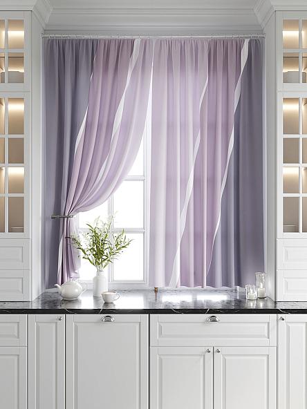 Комплект штор для кухни Эмлиор (дымчато-сиреневый) - фото 6