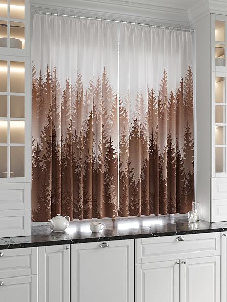 Комплект штор для кухни Тейлинс (коричневый) - фото 2