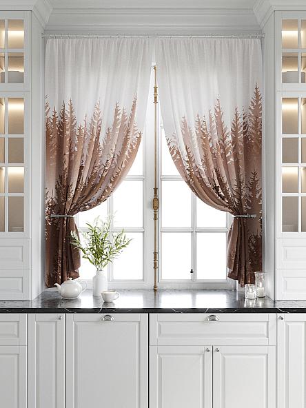 Комплект штор для кухни Тейлинс (коричневый) - фото 5