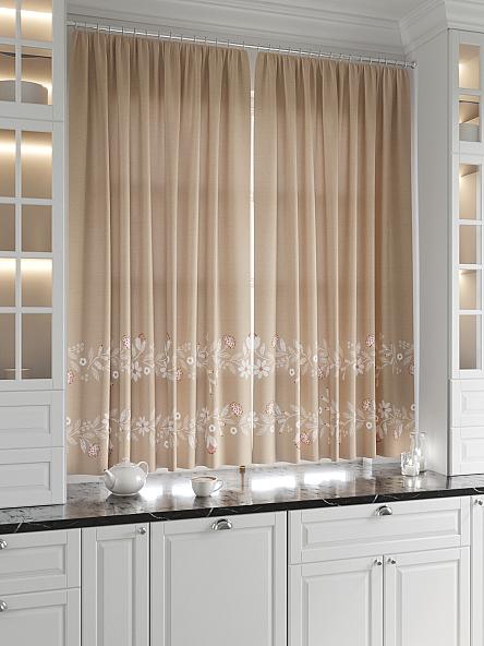 Комплект штор для кухни Фарбионс (бежевый) - фото 2