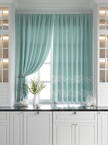 Комплект штор для кухни Фарбионс (бирюзовый) - фото 6