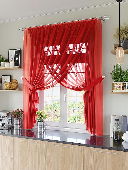 Комплект штор для кухни Карин (красный)