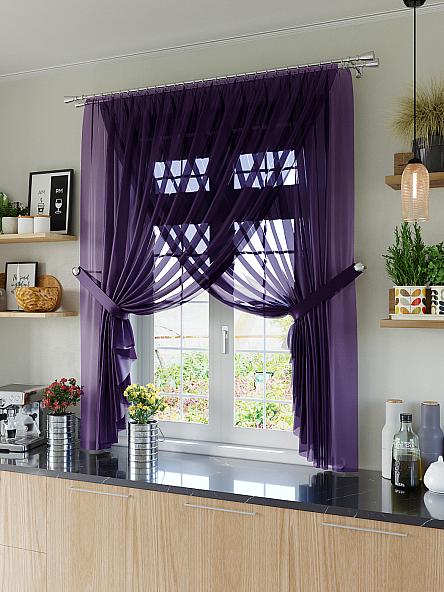 Комплект штор для кухни Карин (фиолетовый)